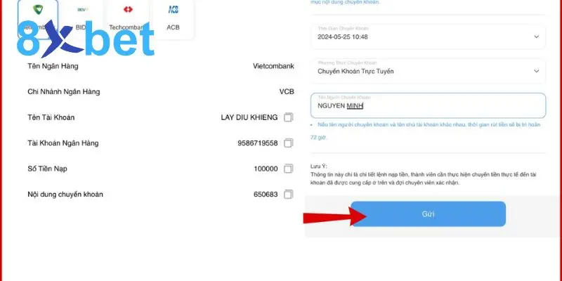Nạp tiền 8Xbet - Hướng dẫn nạp tiền chi tiết nhất cho newbie 7 Một số lưu ý khi thực hiện nạp tiền 8Xbet