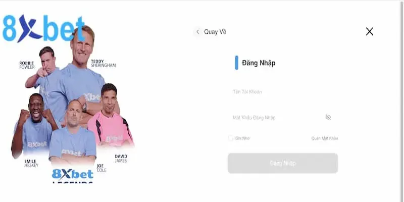 Nạp tiền 8Xbet - Hướng dẫn nạp tiền chi tiết nhất cho newbie 3 Đăng nhập ngay vào trong tài khoản 8Xbet